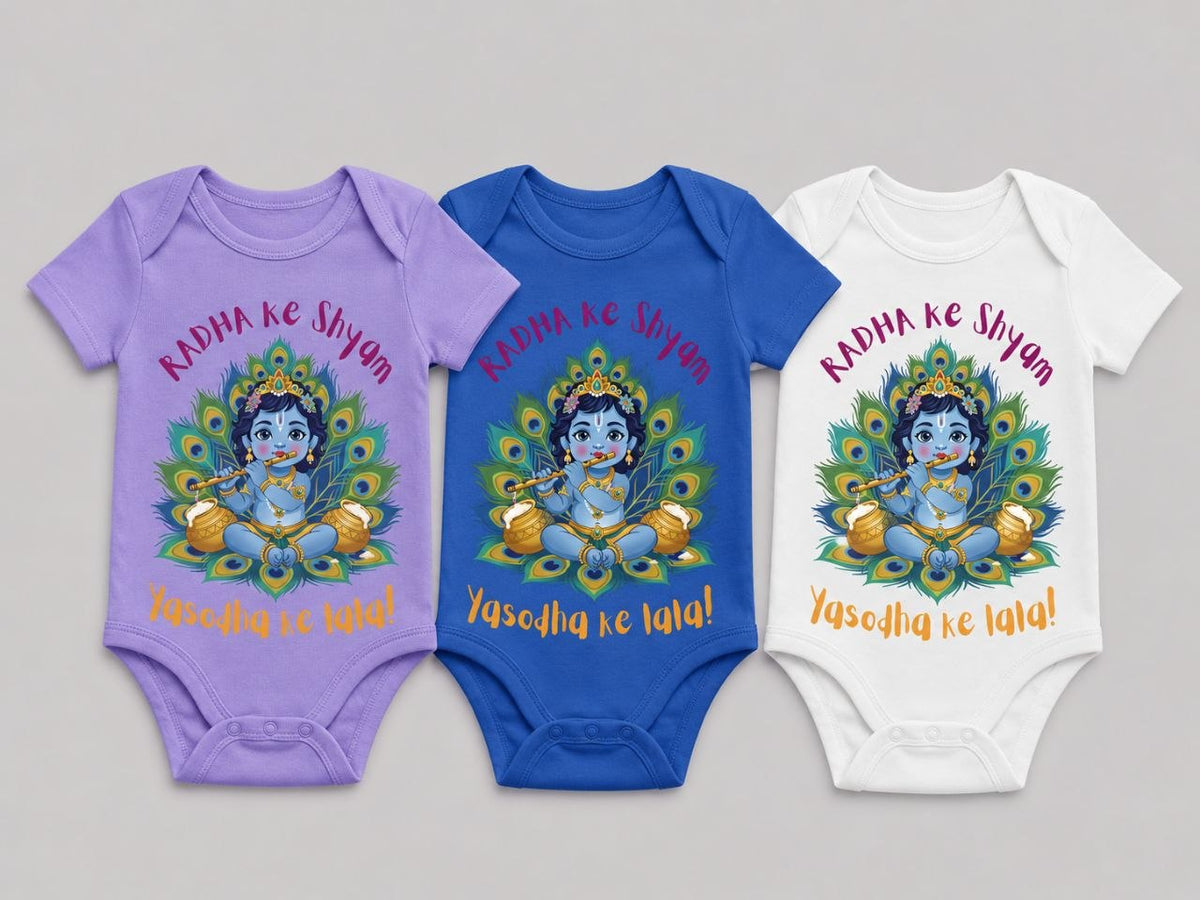 Krishna Janmashtami Baby Romper | Yashoda Ke Lala Onesie | Little Krishna Baby Outfit